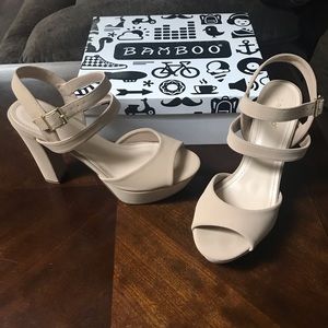 Tan platform heels size 10